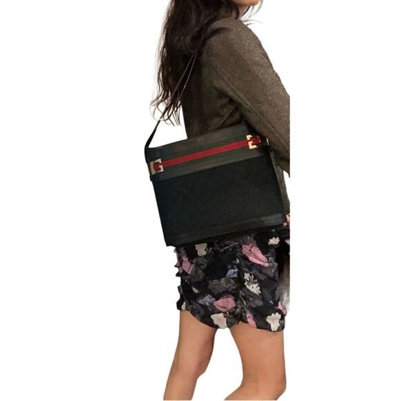 Gucci black Gg horse bit web shoulder bag - Picture 8 of 16